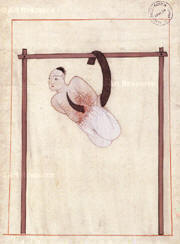 execution of a man by way of a rusty hook, codex cicogna, museo correr, venice, italy